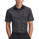 Under Armour Playoff 3.0 Printed Polo Golf Shirt - Black/Castlerock