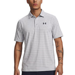 Under Armour Playoff 3.0 Stripe Golf Polo Shirt - Halo Grey/White