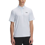 Under Armour Playoff 3.0 Printed Polo Golf Shirt - Stream/White