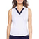Golftini Women's Say Yes Sleeveless Golf Polo Shirt - White/Navy