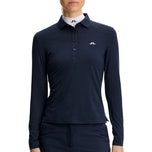 J.Lindeberg Women's Flor Long Sleeve Golf Polo Shirt - JL Navy