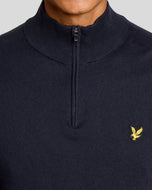 Lyle & Scott Quarter Zip Knitted Merino Blend Golf Jumper - Dark Navy