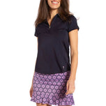 Golftini Women's Short Sleeve Zip Golf Shirt - Navy