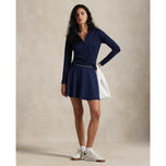RLX Ralph Lauren Women's Active Cable Knit A-Line Golf Skort - Refined Navy/Ceramic White Multi