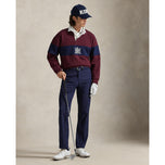 RLX Ralph Lauren Classic Fit Double-Knit Tech Collar Pullover - Rich Ruby/Refined Navy