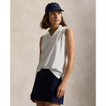 RLX Ralph Lauren Women's Tour Performance Sleeveless Golf Polo Shirt - Ceramic White