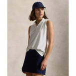 RLX Ralph Lauren Women's Tour Performance Sleeveless Golf Polo Shirt - Ceramic White