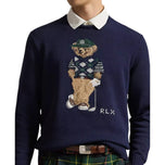 RLX Ralph Lauren Polo Bear Knitted 2/48 Cotton Coolmax Golf Pullover - Refined Navy