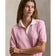 RLX Ralph Lauren Women's 2/48 Cotton Blend Short Sleeve Knitted Golf Polo Shirt - Light Pink/white Splash