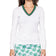 Golftini Women's Fashion V-Neck Sweater - White/Kelly Green