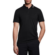Lyle & Scott Tonal Eagle Tech Collar Logo Polo - Jet Black